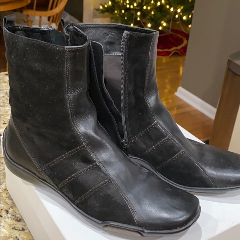 Sesto meucci black suede/leather boots size 8